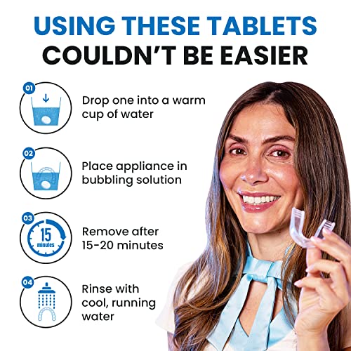 120 units Retainer Cleaner and Denture Cleaning Tablets - Mouthguard cleaner and Denture cleaner tablets Remove Plaque, Odors and Stains from Aligners, Night guard and Removable Dental Appliances