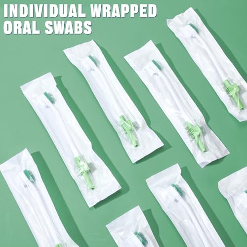 10 Pcs Suction Swab Toothbrush Care Disposable Oral Swab Suction Toothbrush for Machine Sponge Individually Wrapped for Elderly Adults Oral Dental Mouth Care
