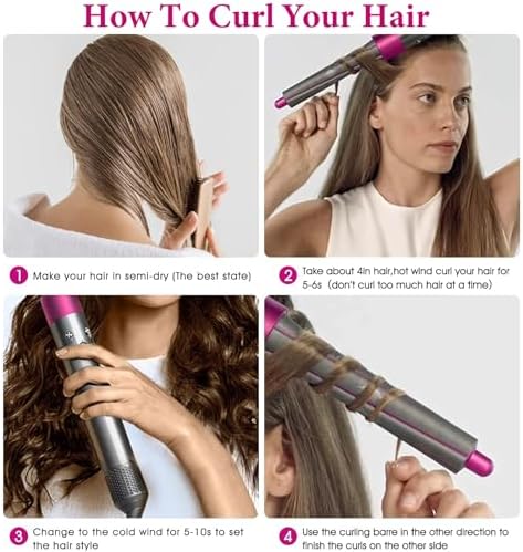 1 Pair 20mm/0.78 inch Long Curling Barrels Attachment for Dyson Airwrap Styler, Hair Curl Barrels Attachment Parts