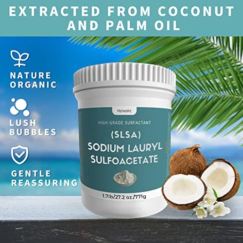 1.7 Pound SLSA Powder for Making Bath Bombs, Premium SLSA Sodium Lauryl Sulfoacetate Powder, Amazing Bubbles, Gentle on Skin, Suitable for Making Bath Bombs, Bath Truffles and More