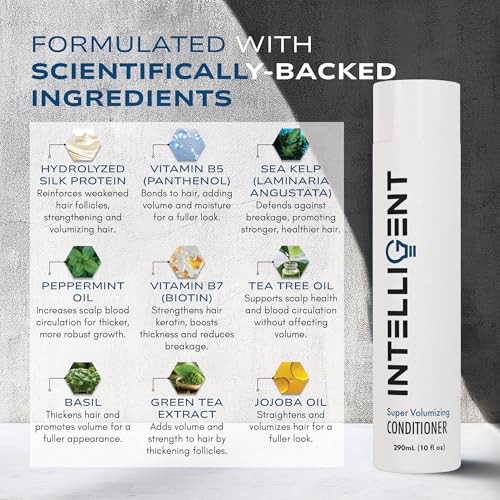 Intelligent Super Volumizing Hair Loss Conditioner - Strengthens Weakened Hair and Maximizes Volume | All Hair Types for Men and Women | 10 fl oz (290 ml)