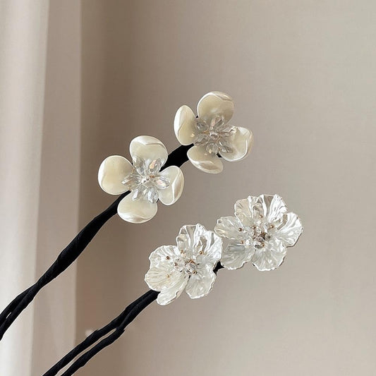 2 Pcs Hair Bun Shining Silver Flowers Deft Bun Ball Hair Clip,Hair Bun Deft Bun for Hair Twister,Tie Dye Deft Bun Hair Bun for Long Thick for Women Girls Bun and Crown Shapers Hair Accessories