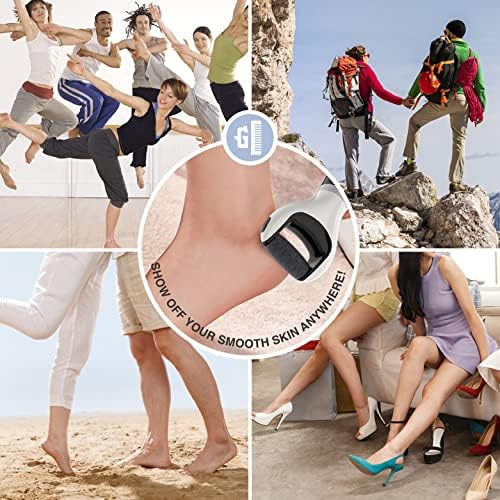 Groom Essentials Mens Callus Remover for Feet | Battery-Operated Electric Foot Callus Remover, Foot File | Pedicure Tools for Feet – 2 Spinning Pumice Heads for Cracked Skin | Pumice Stone for Feet