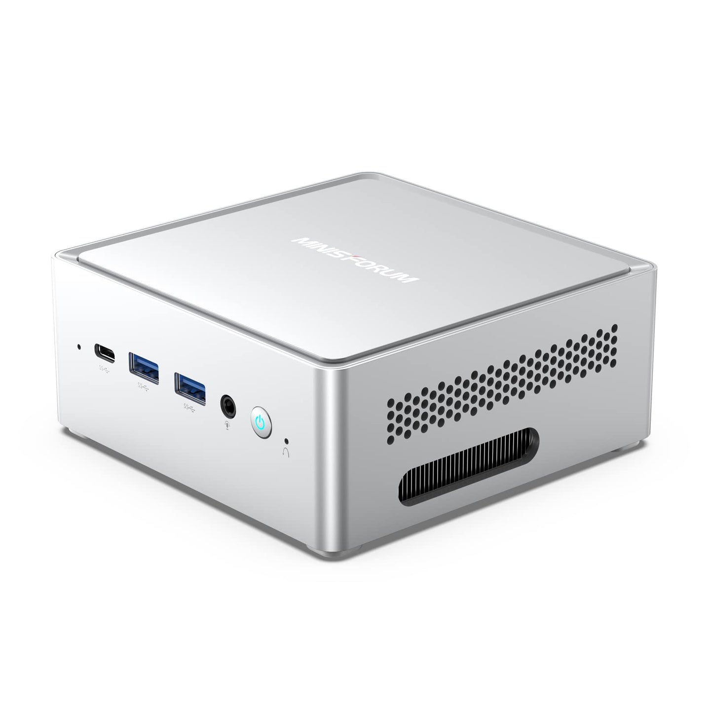 MINISFORUM NAB5 Mini PC 12th Gen Core i5-12450H(8C/12T) Mini Computer 16G RAM+512G SSD, Expandable HDD Slot, HDMI×2+USB-C×2 4K@60Hz Outputs, Intel UHD Graphics Desktop Computer (Renewed), Silver