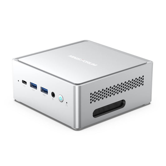 MINISFORUM NAB5 Mini PC 12th Gen Core i5-12450H(8C/12T) Mini Computer 16G RAM+512G SSD, Expandable HDD Slot, HDMI×2+USB-C×2 4K@60Hz Outputs, Intel UHD Graphics Desktop Computer (Renewed), Silver