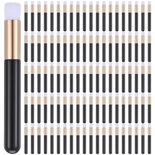 100 Pieces Lash Brushes for Cleaning, Lash Shampoo Brushes Eyelash Extension Cleansing Blackhead Removing Brush Nose Pore Deep Cleaning Facial Cleansing Brush (Black, 3.8Inch)
