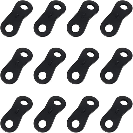 lasenersm 12 Pieces Cord Adjuster Tent Tensioners Guyline Cord Adjuster Rope Adjuster Aluminum Alloy Wind Rope Buckle 2 Hole Rope Guyline Adjuster for Tent Camping Hiking, Black