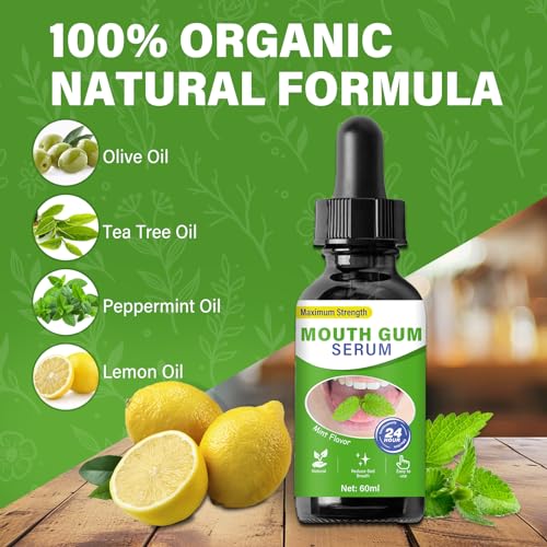 Gum Restore Drops, Gum Repair for Receding Gums & Stain Removal, Bad Breath Treatment for Adults, Oral Regrowth Treatment, 60ml