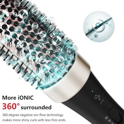 Ionic Thermal Brush Iron Curling Brushes Heated Round Hair Curling Brush Ceramic Tourmaline 1.5 inch Hair Styler Dual Voltage for Volume Hair Curler