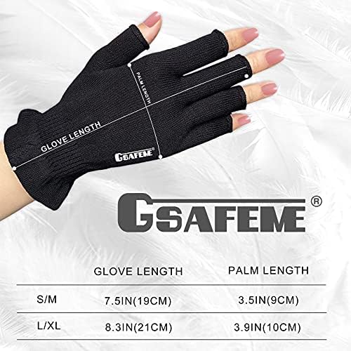 GSAFEME Cotton Gloves Eczema - Fingerless Touchscreen Moisturizing Gloves for Dry Hand Sleeping - Cotton Gloves for Men and Women, Black S/M 3 Pairs