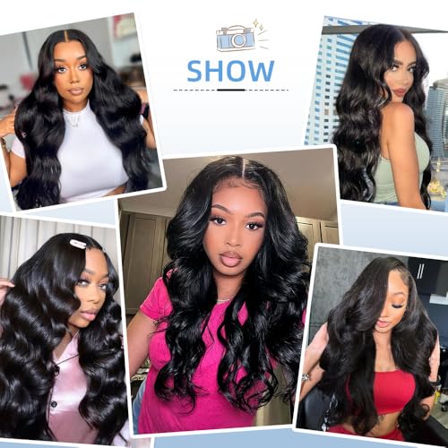 30 Inch 13x6 Lace Front Wigs Human Hair 200% Density Body Wave Lace Frontal Wigs Human hair Pre Plucked with Baby Hair Real Wig Human Hair Lace Front Wigs for Women Natural Color
