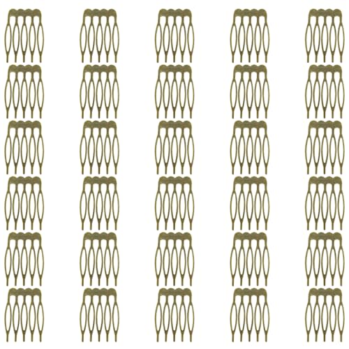 30Pcs 5 Teeth Small Hair Side Combs Clip Metal Tiny Plain Blank Crafting DIY Slide Combs Bridal Wedding Veil for Women Decorative Jewelry Making (Ancient Cyan)