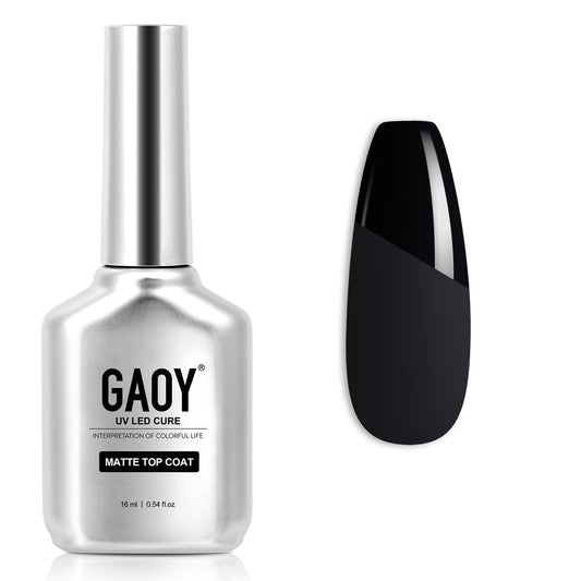 GAOY Matte Gel Top Coat for Gel Nail Polish, 16ml No Wipe Matte Finish for Long Lasting UV Gel Nail Art DIY