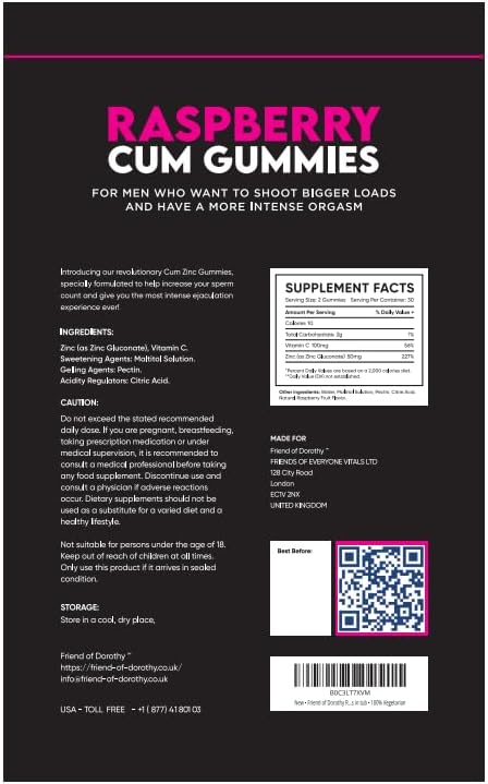 Bottom 45 and Raspberry Cum Gummies Bundle - Enhance Your Experience with Natural Supplements - 2 Months Supply