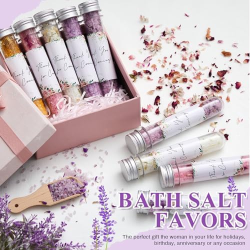 12 Pcs Aromatherapy Bath Salts Test Tube Bath Salts for Women Relaxing Spa Gifts Set for Wedding Birthday Baptism Party Favors(Mixed Scents,Floral)