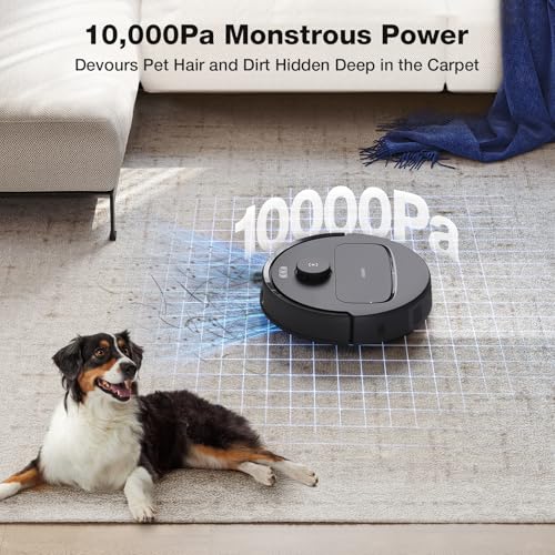 ECOVACS DEEBOT N30 Omni Care Robot Vacuum and Mop, 10000Pa Suction, TruEdge Adaptive Edge Mopping, ZeroTangle 2.0 Technology, Hot Air-Drying, Self-Emptying, Auto-Lift Mopping, Obstacle Avoidance