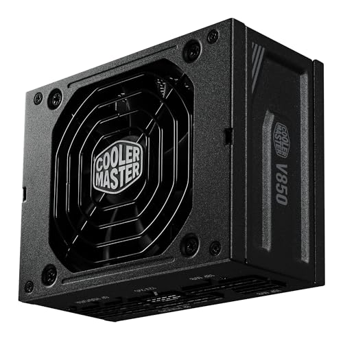 Cooler Master V850 SFX Gold ITX SFF Modular Power Supply, ATX 3.1 90° 12VHPWR|600W PCIe 5.1, 850W 80Plus Gold, Supports RTX 5080|RX 9070 XT, Customized Cable, 100mm|3.9", 10-Year