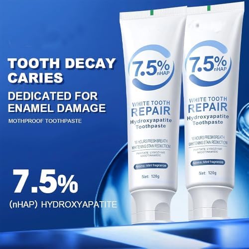 HydroxyapatiteToothpastes,7.5% hydroxyapatite Toothpaste,for Enamel Protection and Tooth Strengthening, Gentle Mint, Fresh Breath, Daily Use for Oral Health（3pcs）