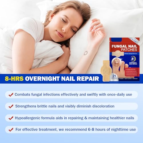 2Pack Fungal Nail Patches, Nail Fungus Patches for Toenail, Fingernail Fungus Treatment,Overnight Toe Nail Treatments for Damaged Nails Ingrown Toenail Foot Nails Repair and Care