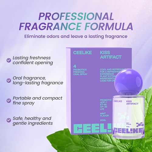 CEELIKE Probiotic Oral Spray for Long-Lasting Freshness, Alcohol-Free Oral Spray with Probiotics for Breath Care, Convenient Travel-Sized Breath Spray(0.68oz) (20ml) (2PC)