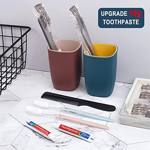 100 Pack Disposable Toothbrushes with Toothpaste and Comb for Homeless Individually Wrapped,10g Travel Toothpaste,7inch Black Hair Comb,Soft Bristle Toothbrush for Hotel,AirBnb,Shelter,Charity