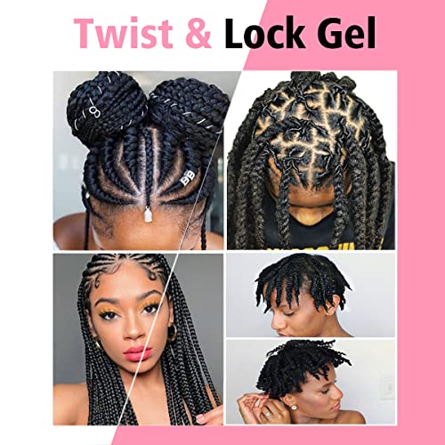 16oz Big Capacity Braid Gel Good for Twist, Locs, Braids, Edge No Flake Extra Hold High Shine Braiding Gel & Edge Control, Loc Gel Long Lasting for Locks, Cornrows Smooths & Tames Frizz