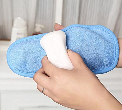 3PCS Bathing Mittens Shower Soft Skin Care Face Body Wash Massage Spa Mitt for Adult and Kids(Color Random)