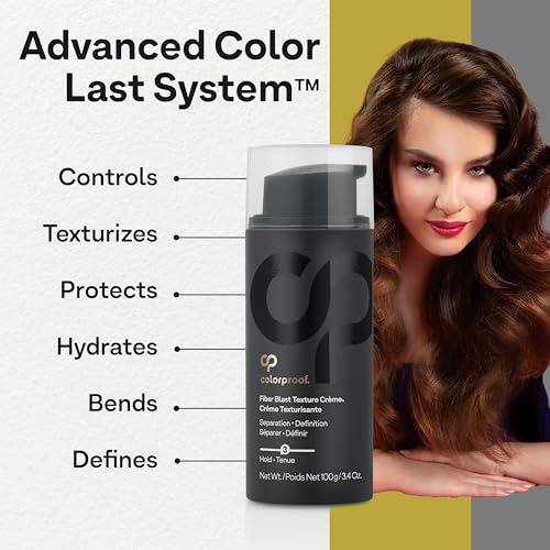 Colorproof Fiber Blast Texture Crème 3.4 Fl. Oz. Hydrating, Non-Greasy Hair Texture Cream with Lychee & Melon Scent, Travel Size Styling Cream