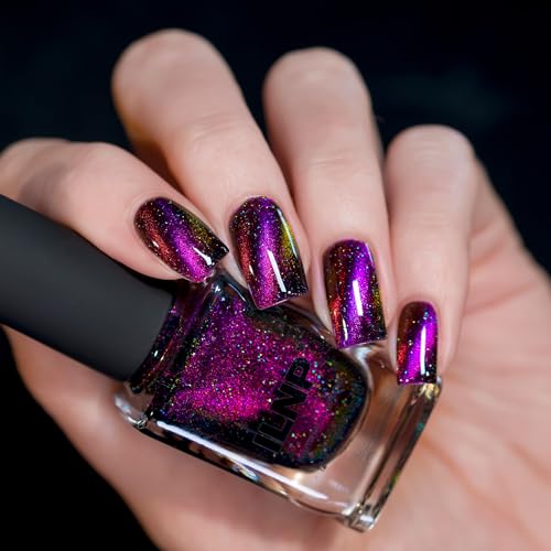 ILNP Jet Setter - Black-Based Pink Magnetic Holographic Nail Polish