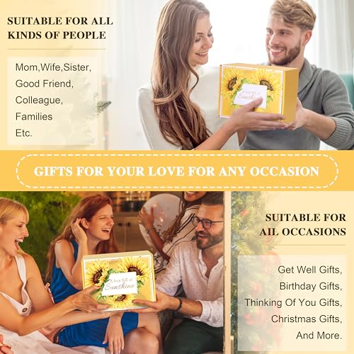 Birthday Gifts for Women, 12pcs Sunflower Self-Care Package, Sending Sunshine Get Well Gifts for Women, After Surgery Recovery Gifts, Thinking Of You Relaxing Spa Basket for Her Sister Mom Friends