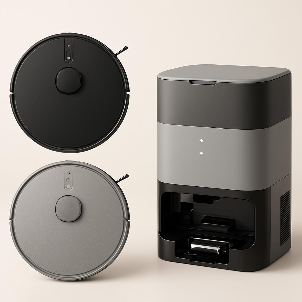 HorizonMart Self-Emptying Robot Vacuum Cleaner, 3.5L Base Station, 60-Day Hands-Free, HEPA Filter, Smart Navigation, Black