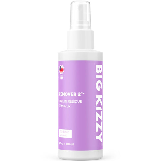 Big Kizzy Remover 2 (4Oz) - Tape In Extension Remover For Residue - Quick + Non-Damaging Human Hair Extension, Wig, & Hair Syste
