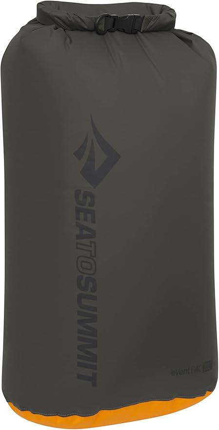Sea to Summit eVac Dry Bag, Roll-Top Compression Sack, 20 Liter, Beluga Black