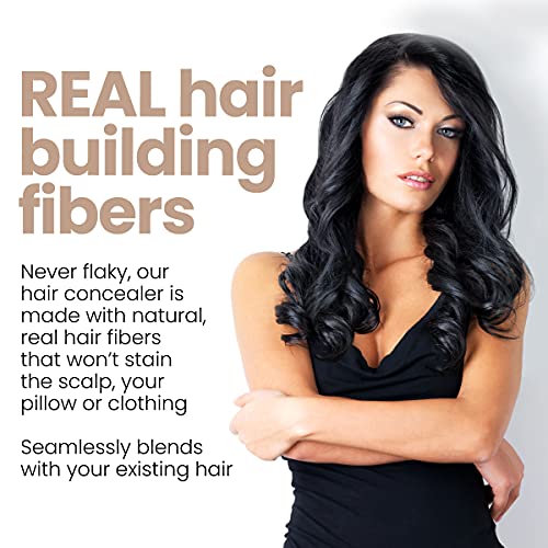 Hair Illusion Combo Kit - Hold Spray, 38g Hair Fiber Bottle, Applicator & Hairline Optimizer (Black)