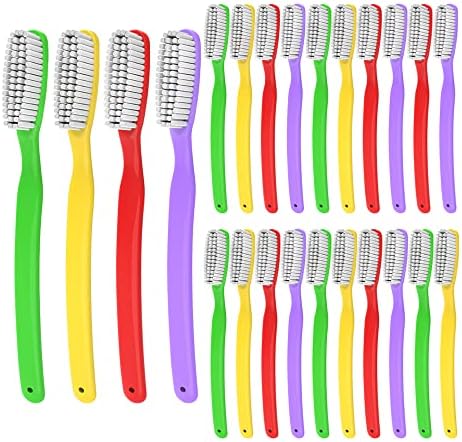 Hard & Firm Toothbrush Stiff Bristle Brush for Smokers Oral Care Teeth Whitening Cleaning for Adult Travel Pack of 24