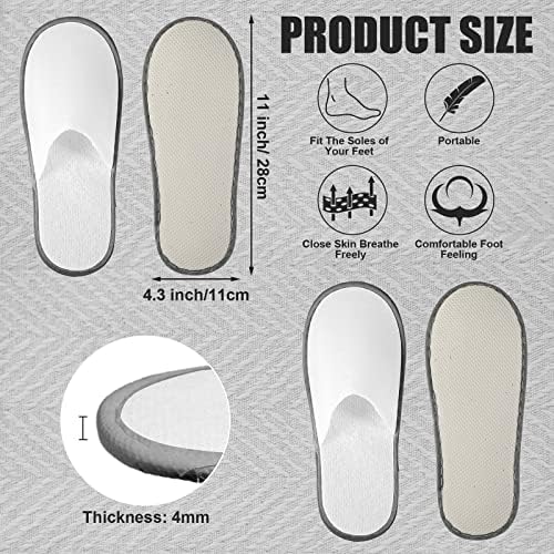 Hercicy 40 Pairs Disposable Non Slip Hotel Slippers Fluffy Closed Toe Spa Slippers Indoor Guest for Men Women Home Wedding Travel Party