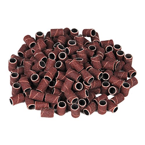 InnoLife - 300pcs Grit 180# Nail File Sanding Bands Replacement for 3/32" Shank Size Nail Drill Bits Fit