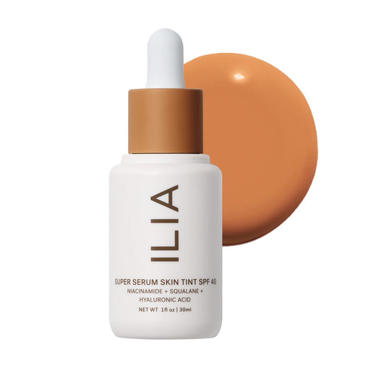 ILIA - Super Serum Skin Tint SPF 40 | Non-Comedogenic, Vegan, Lightweight to Help Against Blue Light, + Pollution while Hydrating, Smoothing, + Refining (Rialto ST13.5, 1 fl oz | 30 ml)