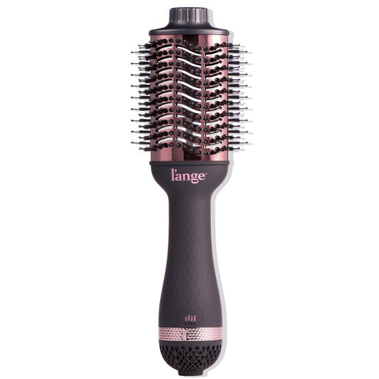 L'ANGE HAIR Le Volume 2-in-1 Titanium Blow Dryer Brush | Hot Air Brush in One with Oval Barrel | Hair Styler for Smooth, Frizz-Free Results for All Hair Types (Black - 75 mm)