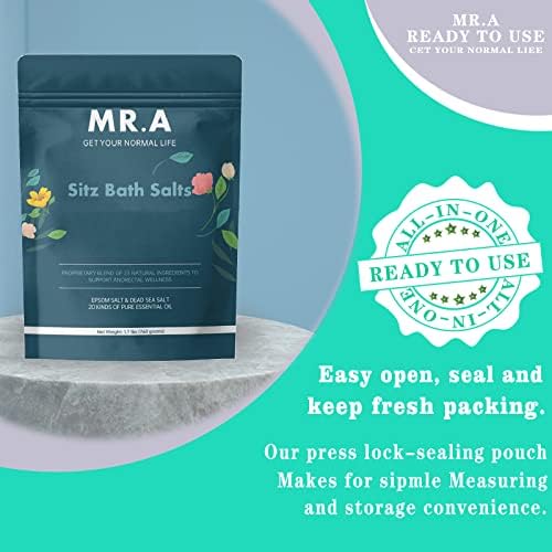 1.7 lbs Sitz Bath for Hemorrhoids,Premium Grade 23 Ingredients, Advanced Hemorrhoid Treatment Formula Epsom Salt Dead Sea Salt Essential Oils, Sitz Bath Salts for Hemorrhoids Toilet Seat Bathtug