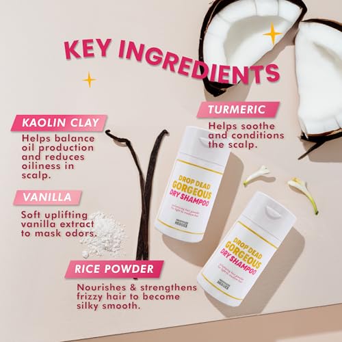 Handmade Heroes Non Aerosol Dry Shampoo Volume Powder 1.8oz, 100% Natural & Vegan For Light and Blonde Hair (2 pc set)