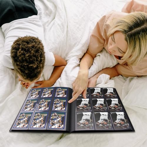 Card Binder 9 Pocket, Premium Card Book for 360 Cards, Sturdy Card Album for Collectible Cards, Side-Loading Card Collection Folder for TCG, MTG, Other Game Cards, Sport Cards, Black