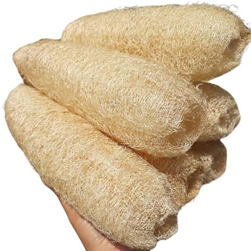 5 Pcs (7 – 10 Inches) Shower Loofah Exfoliating Body Scrubber | Natural Loofah Sponge | Bath for Loofah for Men and Women | Pack of 5
