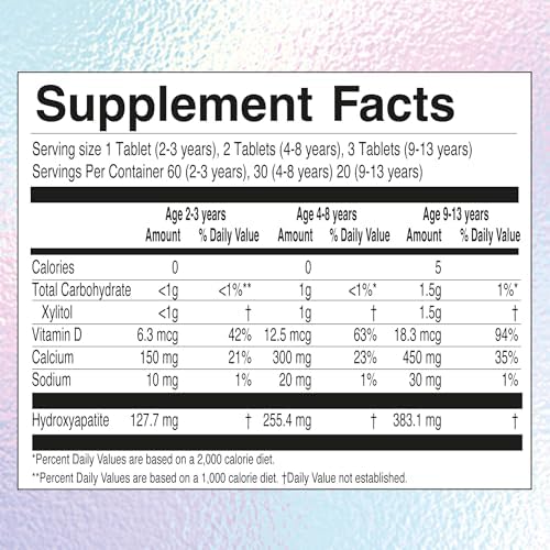 Jack N' Jill Tooth Sparkles - Tooth Cleaning Calcium Chews, Supports Teeth & Bone Development, Natural Flavors, with Xylitol, Vitamin D & Calcium, Sugar-Free - Natural Strawberry, 60 Tablets