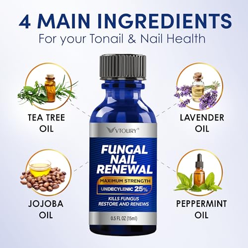 2 Bottle Toenail Fungus Treatment Extra Strength, 25% Undecylenic Acid, Tea Tree Oil, Toe Nail Fungus Treatments, Toe Fungus Treatment for Toenail