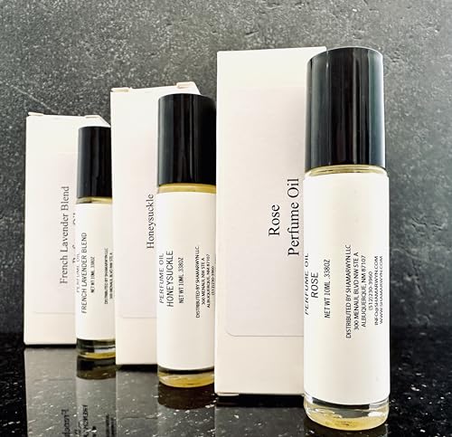 Botanical Perfume Oil Gift Set – Rose, Honeysuckle & Lavender Roll-Ons | Natural Jojoba-Based Fragrance Trio, 10ML Each