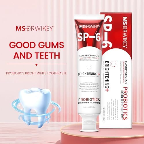 3-Pack SP-6 Whitening Toothpaste | 6 Probiotics for Oral Health | Plaque Protection & Fresh Breath | Free SP-6 Cooling Toothpaste