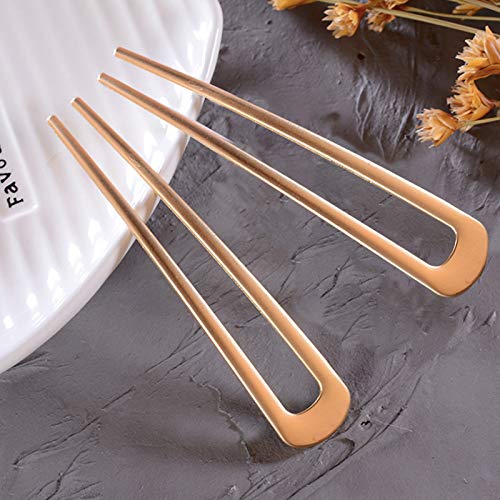 [2 Pack] Benefree U-Shape Hairpins, Bride Hair Accessories Hair Pins Clip Vintage Hair Stick,Hairstyle Chignon for Women Girls-Gold