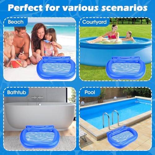 2Pack Pool Foot Bath,Inflatable Foot Soaking Bath Basin for Pool Entry Ladder,Pool Foot Wash Bath Tub for Swimming Pool Clean Feet, In Ground Above Ground Swimming Pools,Hot Tub Spa-Blue