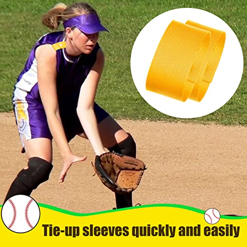 10 Pairs Sports Softball Shirt Ties in 10 Solid Colors - Straps, Holders, Clips for Sleeves, Gymnastics, Soccer